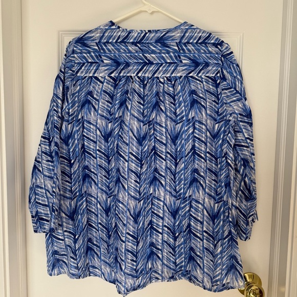 Lilly Pulitzer Nalani Tunic Costa Verde Printed Lapis Blue Blouse Top Size M - Picture 4 of 12